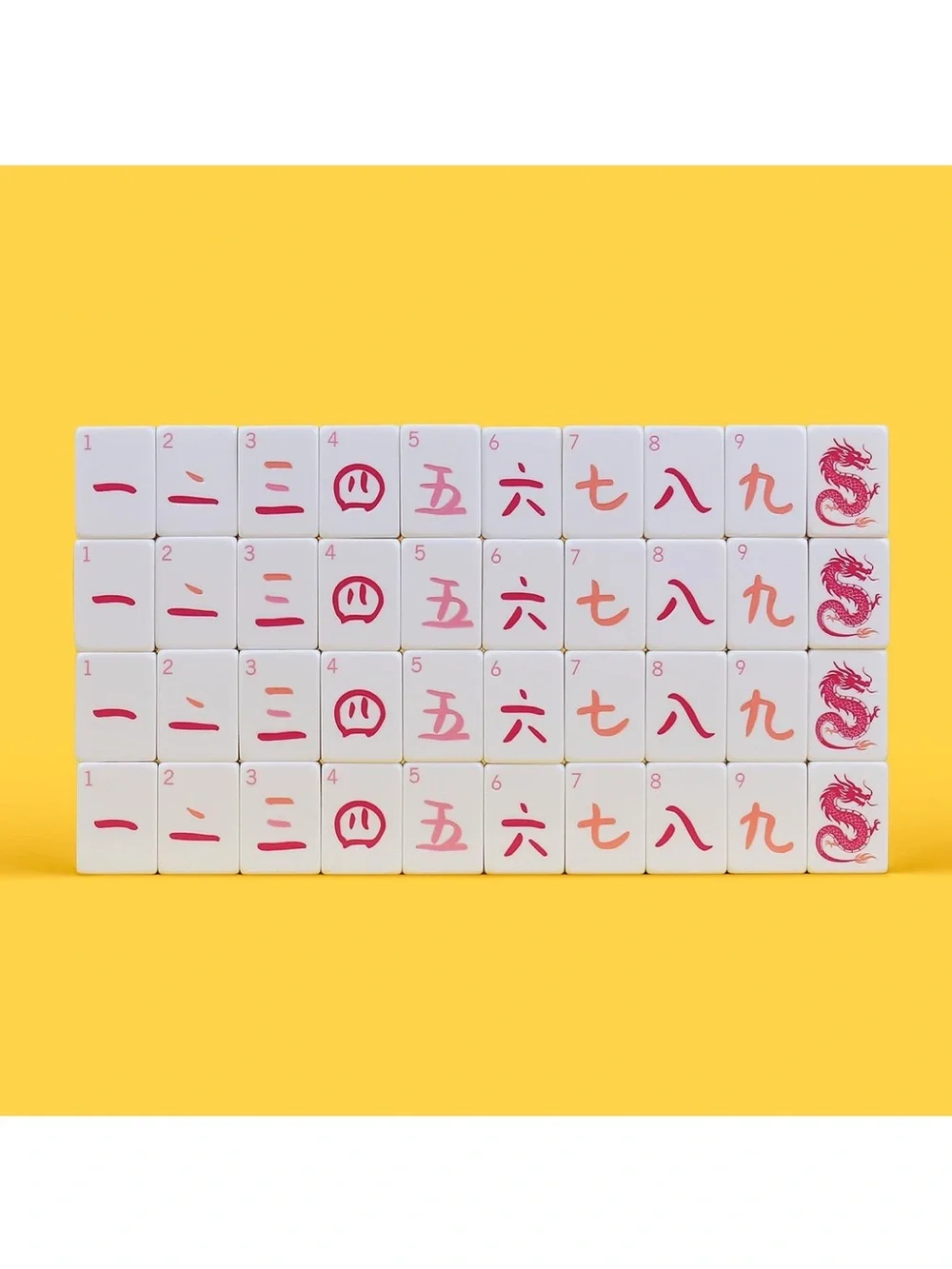 Pink & Green Mahjong-Style Party Tiles - Colorful Table Decor